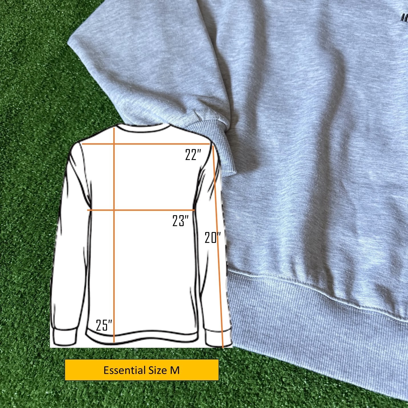 Essential Basic Long Sleeve Crew Neck Heather Gra… - image 2