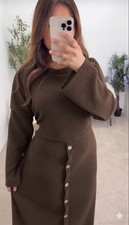 Womens Thick Ribbed Corduroy Oversized Long Sleeve Longline Maxi with buttons