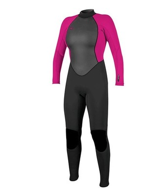 O Neill Damen Reactor II 3/2mm Back Zip Full Neoprenanzug - Schwarz/Beere - UK12