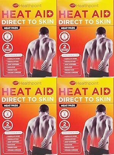 Healthpoint Heat aid x 8 Heat Pads Pain Relief  Muscle Soothing 8 hours heat