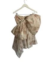 Bardot Brydie Bow Sequin Mini Dress Strapless RRP £164 Size M 10 12