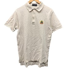Burberry Polo Shirt Men's Small Beige Crest Logo Vintage Short Sleeve USA