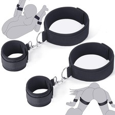 Adjustable Bondage Restraints Set Wrist to Thigh Cuffs for Couples