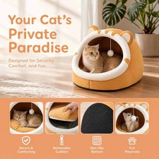 Warm Cat Cave Bed Soft Pet House Cozy Sleeping Tent for Cats Small Dogs