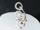 Vintage Sterling Silver 925 Huge Mexican MCM Modernist Tall Ring Size 6