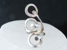 Vintage Sterling Silver 925 Huge Mexican MCM Modernist Tall Ring Size 6