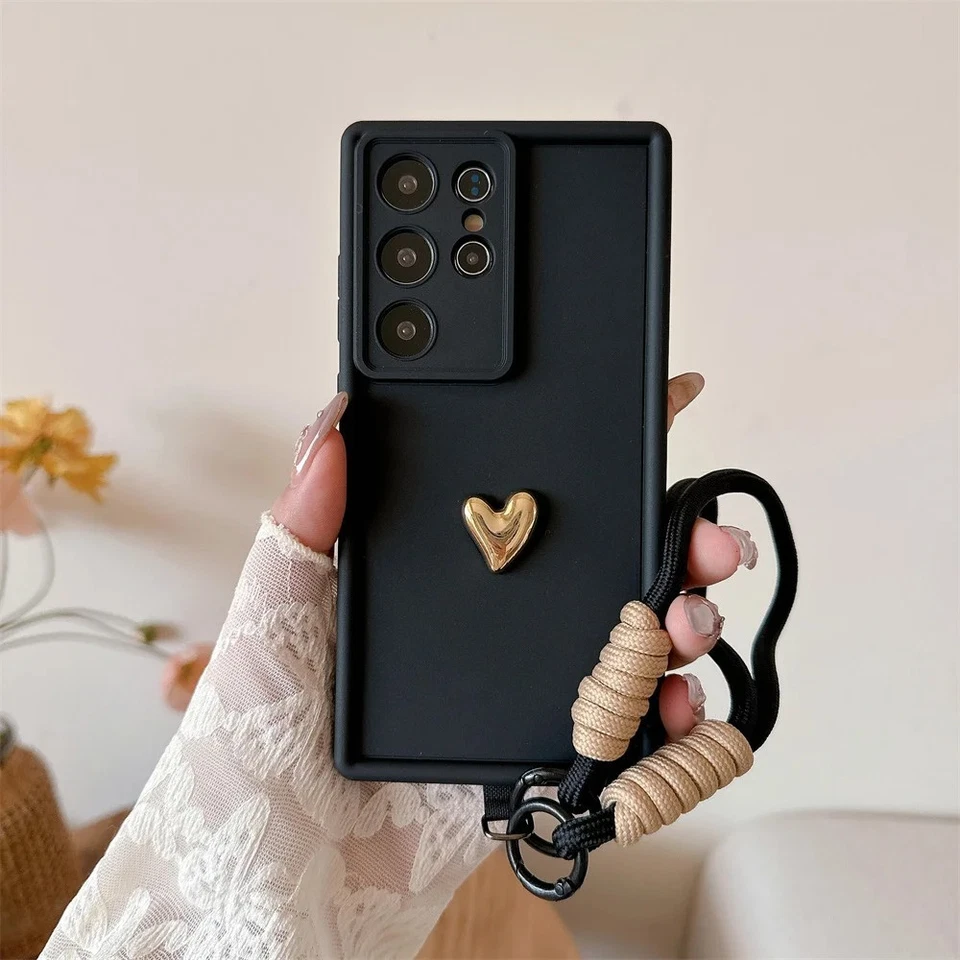 Funda Carcasa Amor Correa Corazón Para Samsung S25 S24 S23 S22 Ultra A55 A36 A15 5G Foto 3 de 4