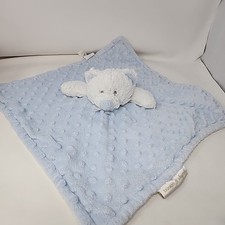 Blankets Beyond Blue White Bear Lovey Baby Security Blanket Minky Dot
