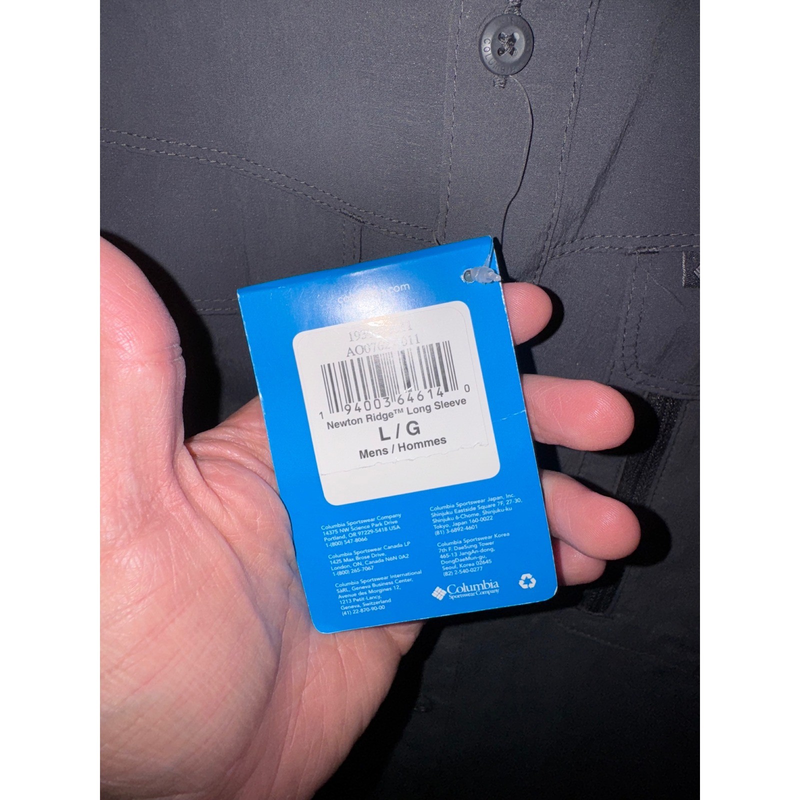 Columbia Newton Ridge Long Sleeve Mens Shirt L G Gray Omni Shade Sun Protection thumbnail 2