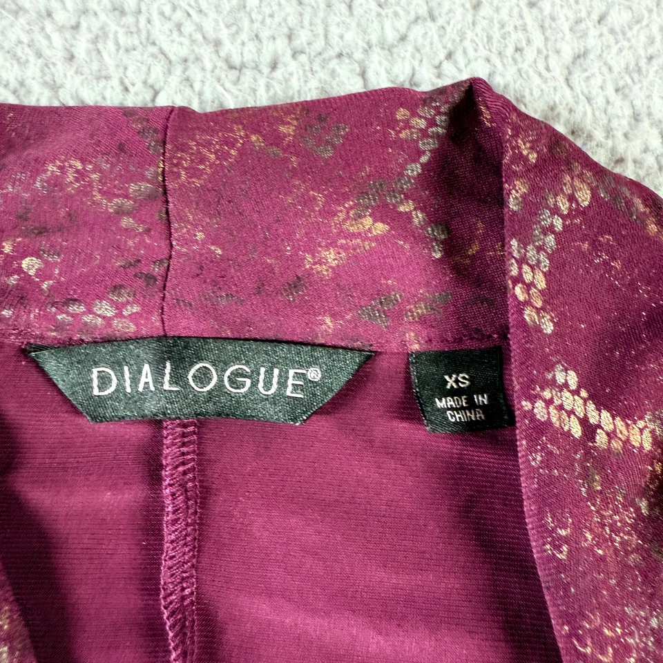 Blusa Dialogue Mujer Cuello en V Manga Larga Tono Dorado Piel de Serpiente Púrpura Talla XS Foto 3 de 4