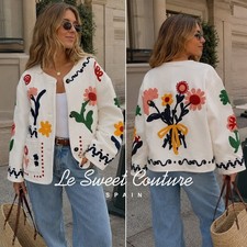 ZARA WOMAN SS26 ECRU FLORAL EMBROIDERED JACKET ALL SIZES 3046/250/712