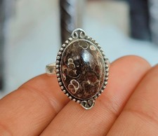 Turritella Agate Gemstone Ring 925 Sterling Silver Handma Jewelry All Size Ring