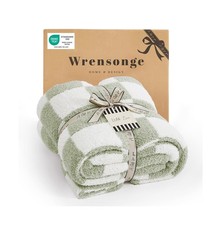 WRENSONGE Soft Checkered Throw Blanket for Couch-Cozy Warm Knit... FAST USA SHIP