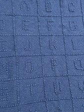 A B C's Baby Blanket 36  x39  Blue Hand Crochet Alphabet Blanket Baby Nursery