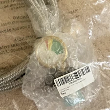 5 FT Propane Adapter Hose w/ Gauge, 1 lb to 20 lb Tank Converter Stainless Steel