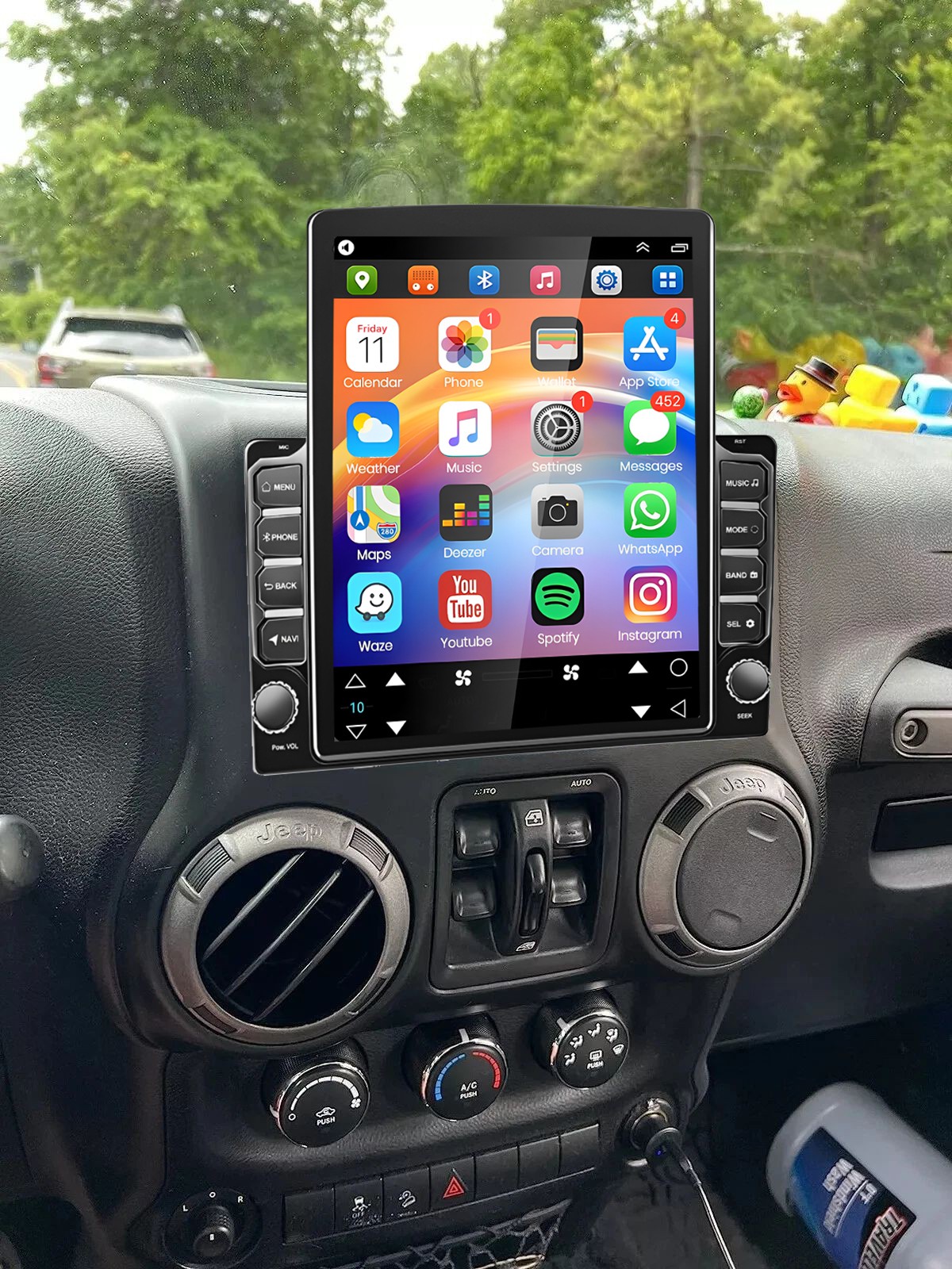 Android 15 Carplay Stereo GPS Radio Navi For Jeep Wrangler JK 2007-2017 9.7