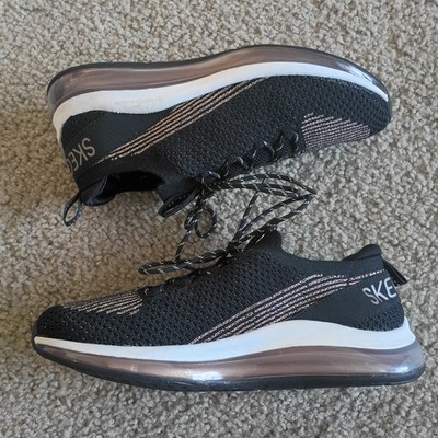 Womens 7.5 Skechers Skech Air Element 2.0 Black Gold Running Shoes Sneaker