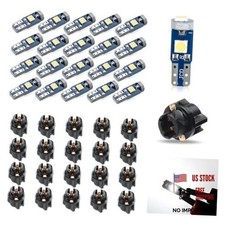 Pack-20 T5 LED Car Dashboard Lights, 3030-3SMD Light Bulb 20 PCS White