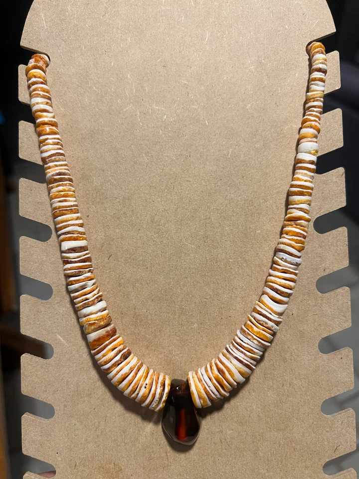 Spondylus & Amber Necklace from Chiapas, Mexico (All Natural) - Image 2 of 4