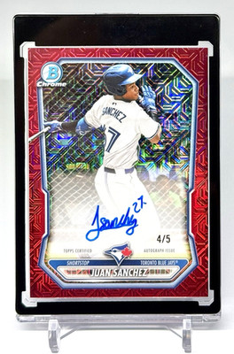 2026 Bowman Mega Juan Sanchez #BMA-JS Bowman Mega Autographs Red Refractor 4/5