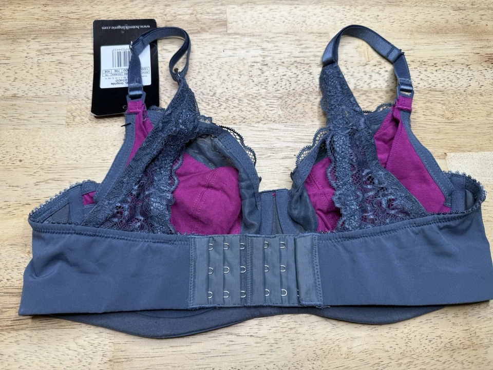 New HotMilk Temptation Bra Maternity Nursing Sz 34DD Graphite Wired Lace - Image 2 of 4