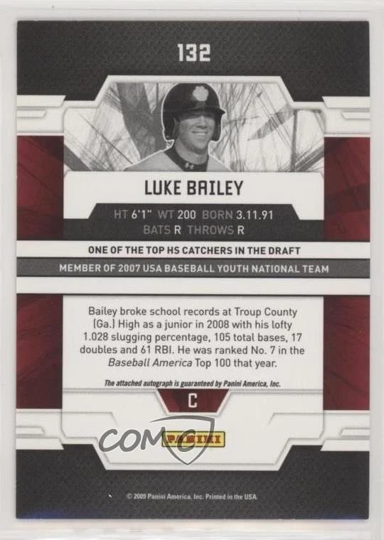 2009 Donruss Elite Extra Edition Rookie /475 Luke Bailey #132 Auto - Image 2 of 2