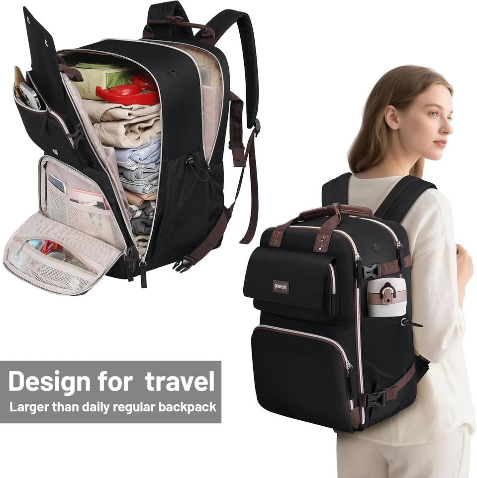 Mochila de mano grande 40L para hombre mujer, mochila de viaje aprobada para vuelo se adapta Foto 2 de 4