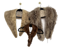 VINTAGE FUR COLLARS LOVELY KEEPSAKES NICE CONDITION BEIGE/BROWN MINK AND FOX