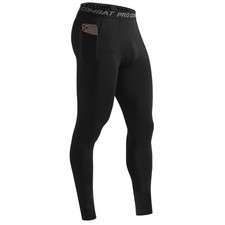 Men's Compression Pants with Pockets, Athletic Leggings Baselayer Workout Tig...
