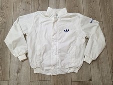 ADIDAS VINTAGE JACKET WHITE Y2K 90s SOCCER TRAINING JACKET RETRO TRACK TOP MEN L