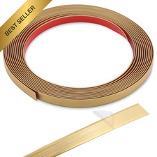 Coengwui Peel and Stick Wall Trim, Flexible Mirror 0.4" x 196.8", Matte Gold