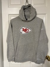 Nike Kansas City Chiefs NFL Pullover Hoodie Sweatshirt Gray Mens Size L