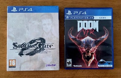 Lot of 2 PS4 Steins Gate 0 Zero Limited Region Free PAL & Doom VFR (USA)