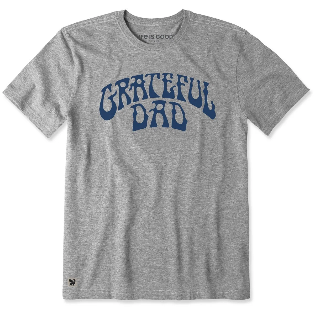 Life is Good. Men's Grateful Dad Co. Short Sleeve Crusher Tee, Heather Gray