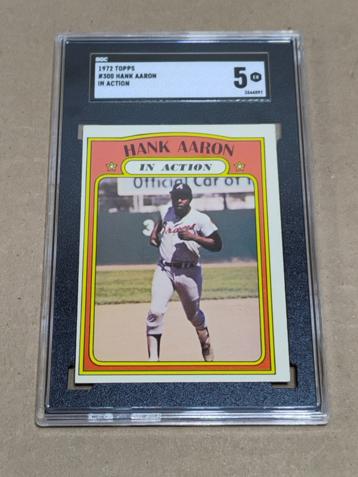 1972 Topps 300 Hank Aaron in Action SGC 5
