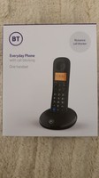 BT Everyday Cordless Landline House Phone Home Phone Basic Call Blocker Black