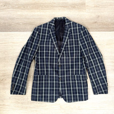 Lauren Ralph Lauren Blue Green Tartan Plaid 2 Button Blazer Men's Size 40 READ 