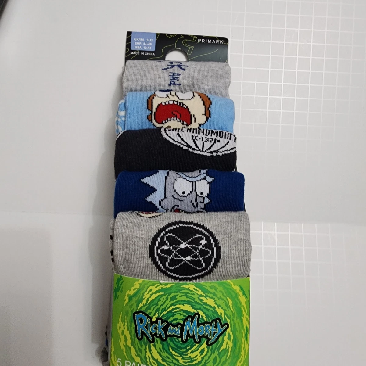 Conjunto Calcetines Primark Rick and Morty US1013 Hombre Azul Blanco Nuevo