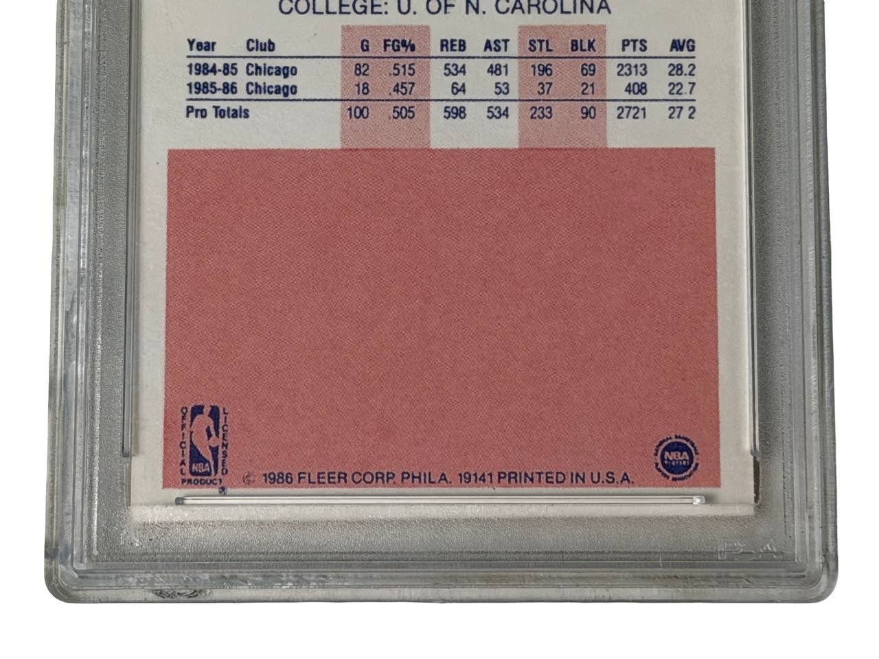 1986 Fleer Michael Jordan #57 PSA 6 EX-MT Rookie Card Chicago Bulls HOF view 9