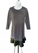 Michael Kors Black and White Dress with Faux Leather Bottom Petite Small- NWT!