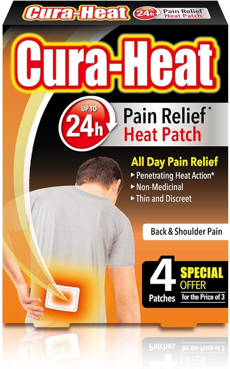 Cura-Heat Heat Packs Back & Shoulder Pain Pack Of 3+1 - Image 2