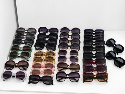 34 PCS Women s Fashion Sunglasses Lot Mixed Round Square Oversized Bulk Bundle
