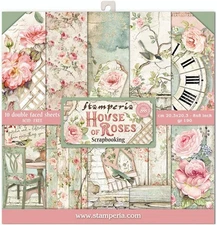 Stamperia Double-Sided Paper Pad 8"X8" 10/Pkg-House Of Roses, 10 Designs/1 Each