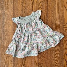 TEA Floral Baby Smock Tier Layer Summer Dress with Ruffle Sleeves 9-13 Months