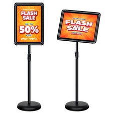 11x17 Inch Adjustable Pedestal Poster Sign Stand, Heavy Duty Floor Standing S...