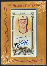 2025 Topps Allen & Ginter DJ Herz Framed Mini Baseball Auto RC Nationals NE