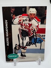 1991-92 Parkhurst - Alexei Kasatonov #319 NHL Hockey Card SIGNED KLM Line