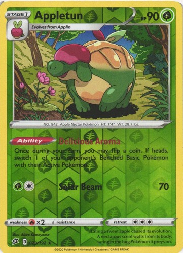 Appletun 023/192 Rare Rebel Clash Pokemon Reverse Holo Near Mint