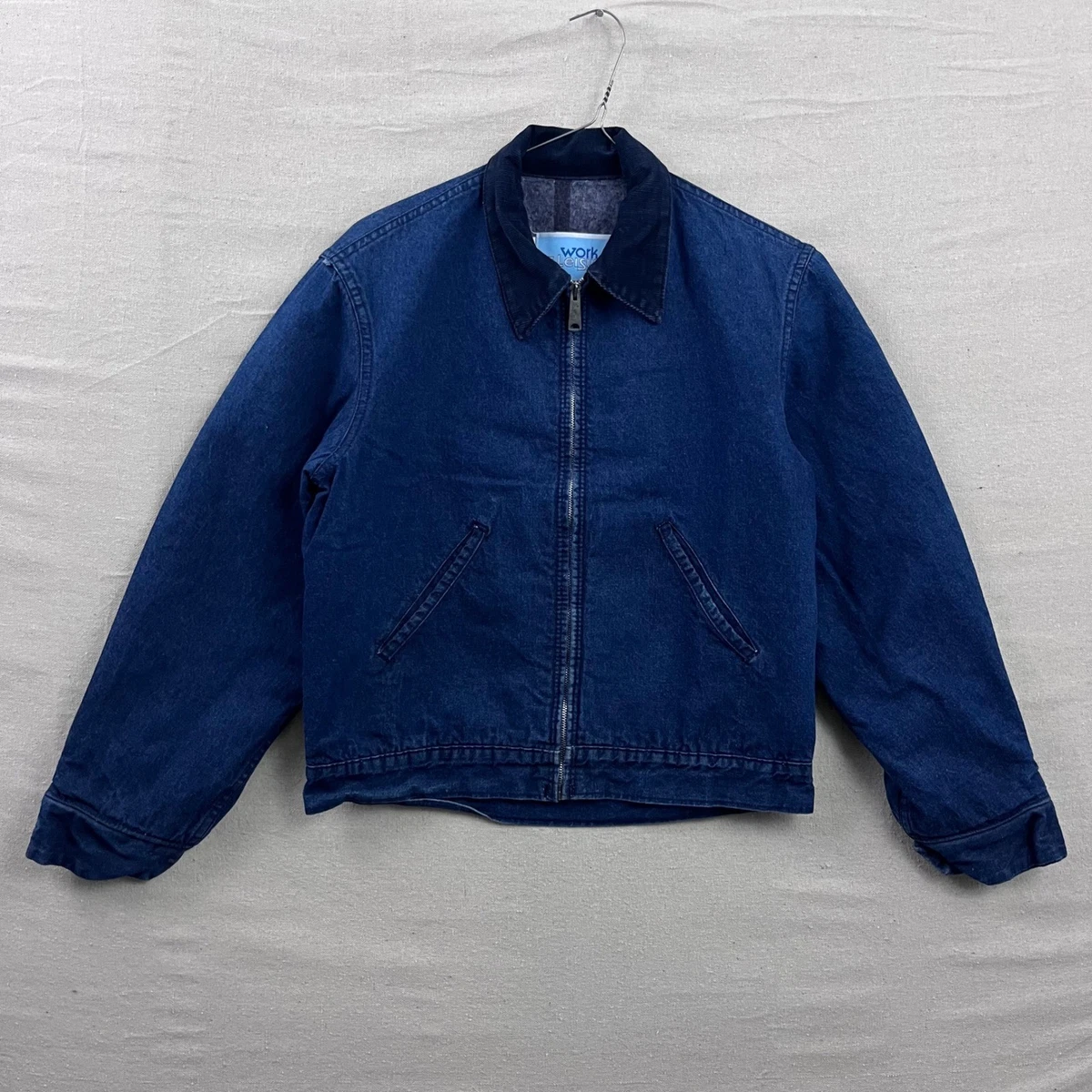 VTG 70s Sears Work Leisure Denim Jacket Med Blue Blanket Lined