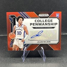 2023 Panini Prizm Draft Picks JALEN WILSON College Penmanship AUTO Red #'d /125